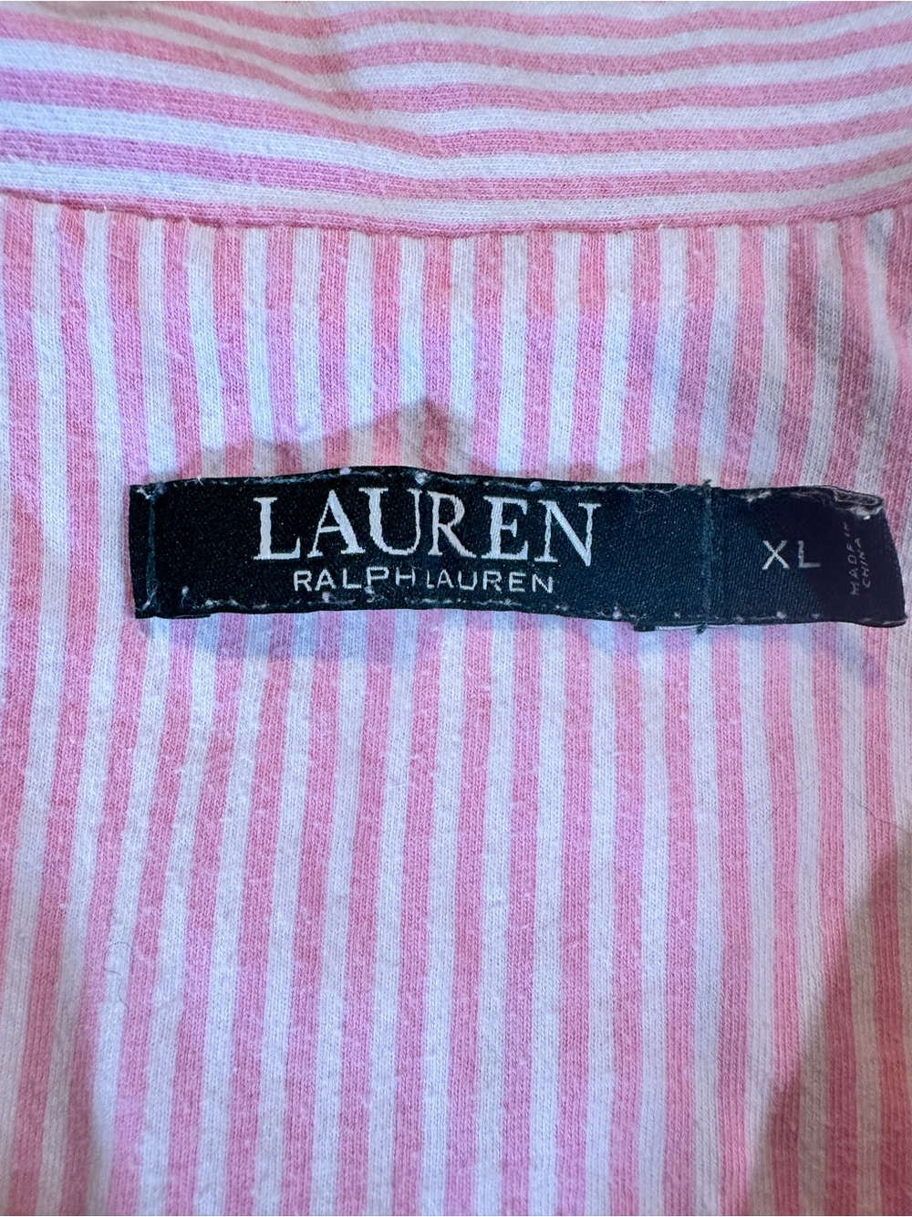 Lauren Ralph Lauren Pink Stripe Cotton Sleepshirt Nightshirt Pajama XL - Picture 5 of 10
